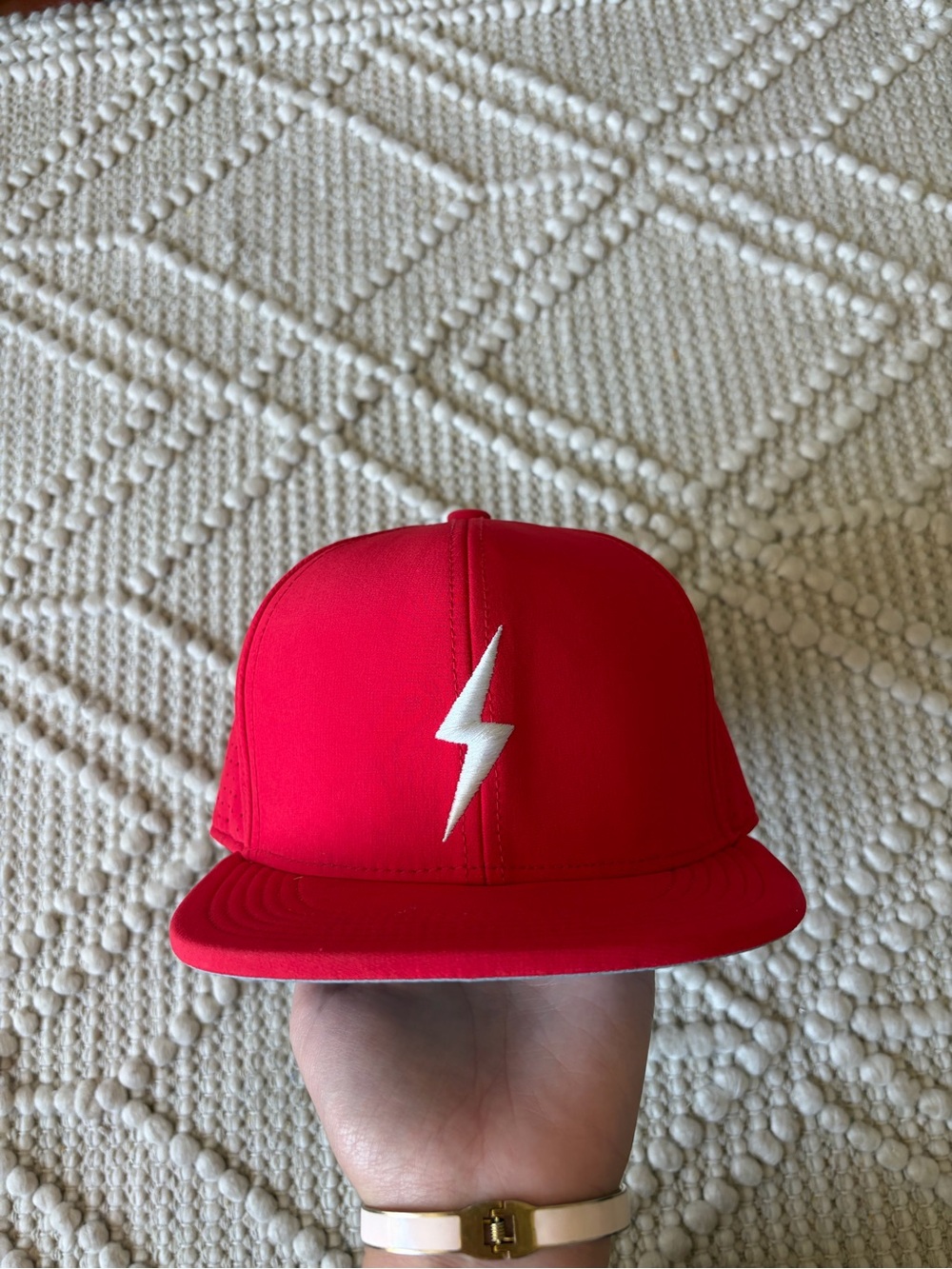 Kids  Bruce Bolt Red and white hat